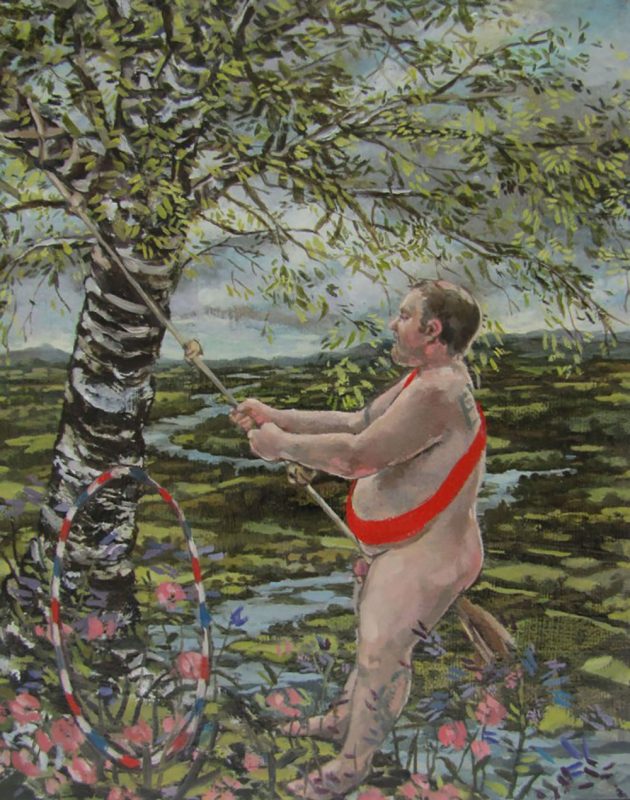 Tarzan and the Ox Bow 2012 oil on canvas 18cm x 24cm