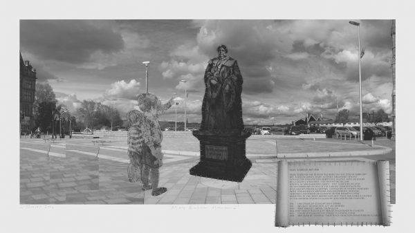 Mary Barbour Monument A Proposal 2011 Etching mezzotint and mixed media 87 x 48cm