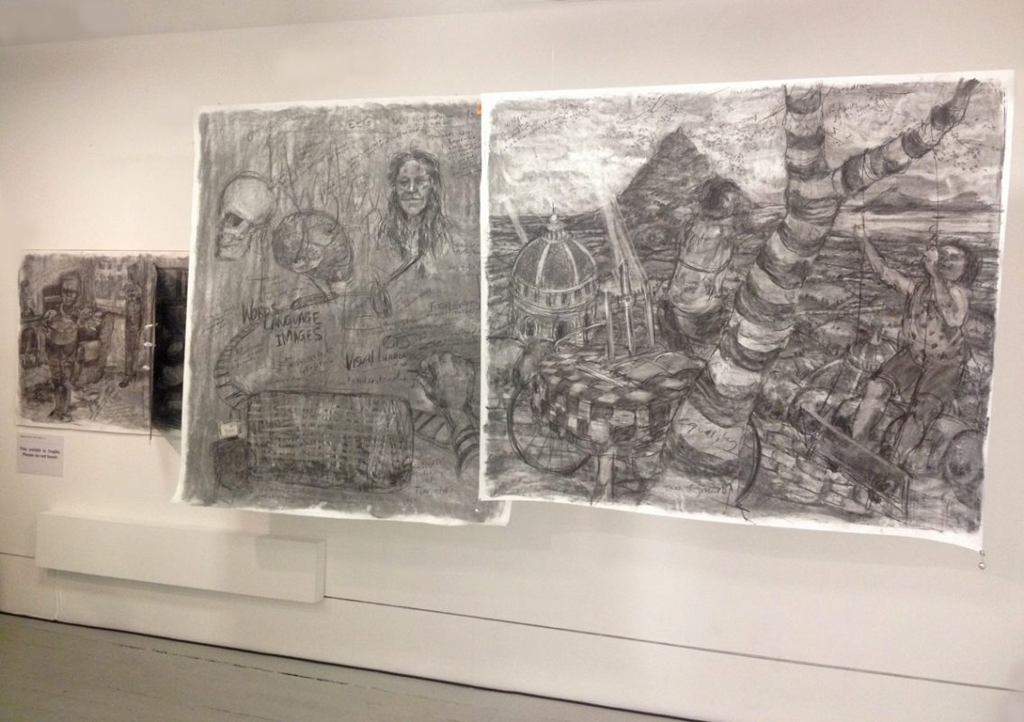 Epilepsy and Eye, 2016, Charcoal on paper, 3 x 7 m